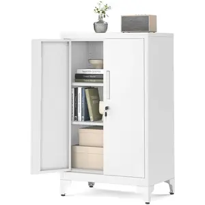 SONGMICS Caisson de bureau avec placard polyvalent, Gris Mat / 60L cm pas cher