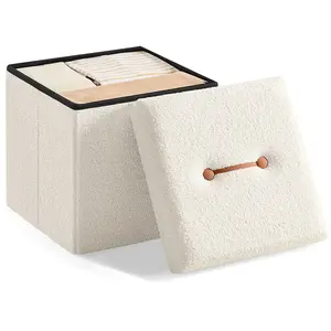 SONGMICS Tabouret de rangement, 38 x 38 x 38 cm