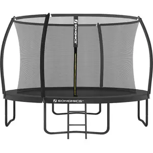 SONGMICS Trampoline extérieur avec échelle, Noir / Ø 366 cm pas cher