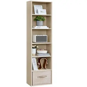 VASAGLE Bibliothèque ouvert avec étagère sur 6 niveaux, Beige Naturel / 6 Niveaux(40L x 178, 5H cm) pas cher