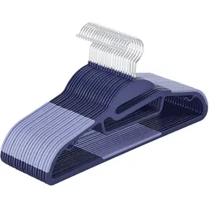 SONGMICS Cintres en plastique antiglisse, Bleu Foncé + Bleu Clair / Lot de 20 pas cher