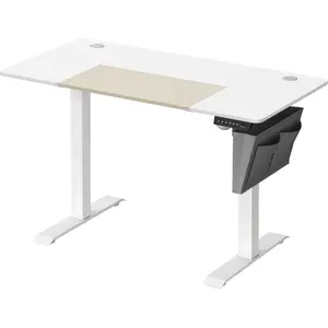 SONGMICS Bureau Assis Debout Électrique, 60 x 120 x (72-120) cm, Réglable en Hauteur, Mémoire 4 Hauteurs, Blanc Pur et Beige pas cher