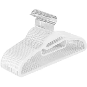 Comparateur de prix : SONGMICS Cintres en plastique antiglisse, Blanc / Lot de 20