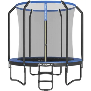 SONGMICS Trampoline de jardin rond pour enfants, Bleu / 244 Diamètre cm pas cher