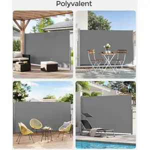 Paravent extérieur 200 x 400 cm (h x l), Store latéral pour Balcon et terrasse, Pare-Soleil, Brise-Vue Protection Vie privée, Protection Solaire,Vendu parsongmics