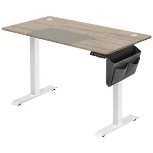 SONGMICS Bureau assis debout réglable en hauteur avec pochette, Grège ... pas cher