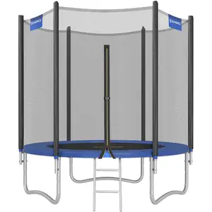 Comparateur de prix : SONGMICS Trampoline Ø 183 cm extérieur avec échelle, Noir + Bleu
