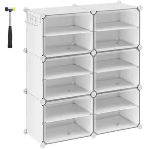 SONGMICS Calicosy - Meuble à chaussures 6 abattants blanc - L82 cm - Blanc TU pas cher