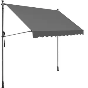 SONGMICS Store banne manuel réglable, Gris / 1,3 x 2,5m pas cher