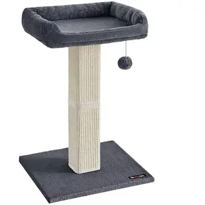 Comparateur de prix : Feandrea Griffoir Pour Chat Avec Pompon, Gris Foncé