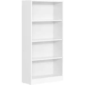 VASAGLE Bibliothèque à 4 étagères effet bois blanc