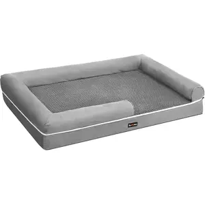Comparateur de prix : Feandrea Canapé pour chien orthopédique, Gris Clair / L 120 x l 85 x H 20 cm
