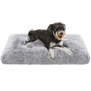 Comparateur de prix : FEANDREA Panier pour chien rembourrage moelleux, Gris Clair / 80 x 50 cm
