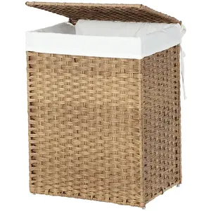 SONGMICS Panier à linge avec poignée, Naturel pas cher