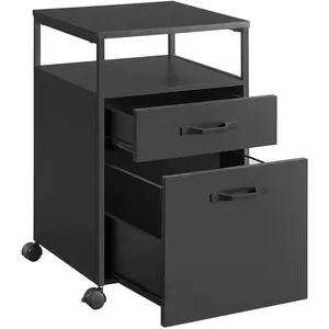 VASAGLE Caisson de bureau avec 2 tiroirs, Noir pas cher