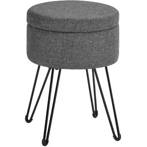 SONGMICS Tabouret rangement rond