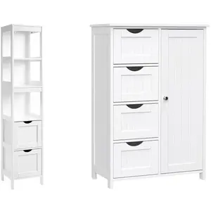 VASAGLE 2 Meubles salle de bain blanc pas cher