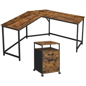 VASAGLE Bureau d'angle et caisson pas cher