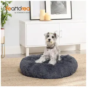 Comparateur de prix : Feandrea Panier pour chien en tissu peluche, Gris Foncé / 70 cm
