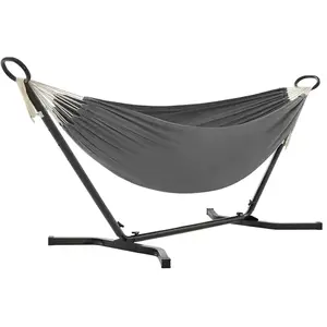 Songmics Hamac avec support hauteur réglable, Gris pas cher