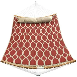 SONGMICS Hamac en tissu matelassé, Losange Rouge + Beige pas cher