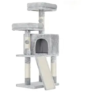 Comparateur de prix : Feandrea Arbre à Chat, Tour poteaux à gratter 115 cm, Gris Clair PCT141W01