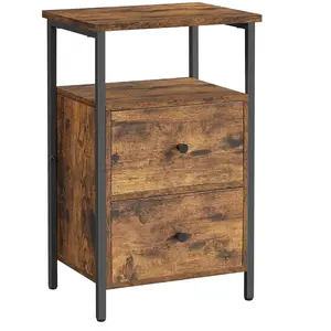 VASAGLE Table de nuit 2 tiroirs pas cher
