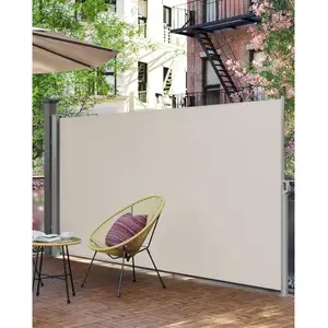 Paravent rétractable SONGMICS - Beige - 200 x 350 cm - Brise-vue - Pro...