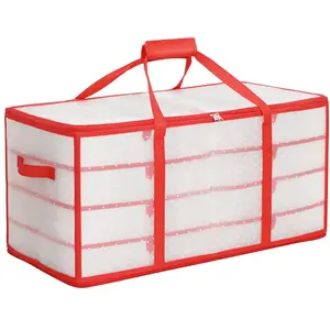 SONGMICS Boîte de rangement pour décoration de Noël, Semi-Transparent pas cher