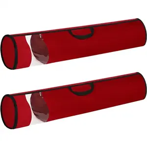 SONGMICS Sac de rangement pour Noël, Rouge / 2 / 150 x 55 x 62 cm