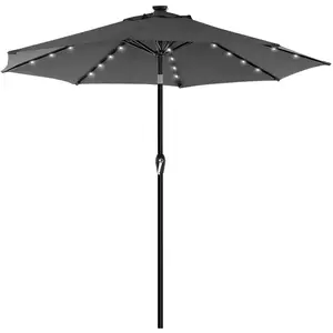 SONGMICS Parasol de jardin avec LED, Gris pas cher