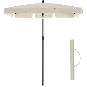 Comparateur de prix : SONGMICS Parasol avec sac de transport, Beige / 1,8 x 1,25 m