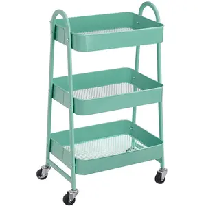 SONGMICS Chariot mobile à 3 niveaux, Vert Menthe pas cher
