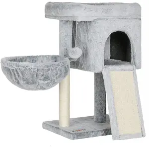 Feandrea Arbre à chat 66 cm, Gris Clair Nouveau pas cher