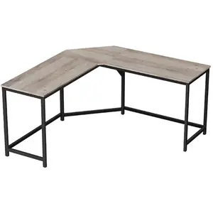 VASAGLE Bureau d’angle grège et noir pas cher