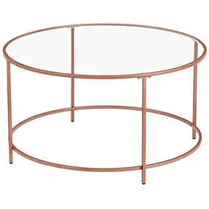 VASAGLE Table basse ronde décoration, Rose Gold pas cher