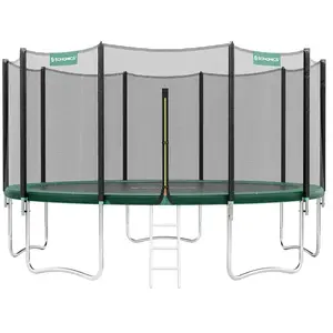 SONGMICS Trampoline extérieur avec échelle et filet de protection, Ver... pas cher
