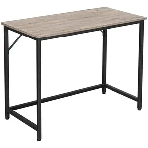 VASAGLE Bureau industriel assemblage simple, Grège + Noir pas cher