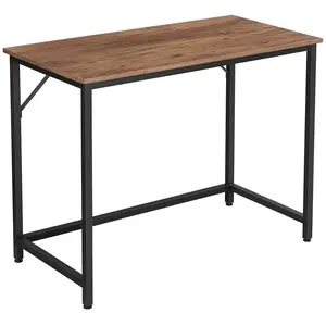 VASAGLE Bureau industriel assemblage simple, Marron Noisette + Noir / 50P x 100L cm pas cher