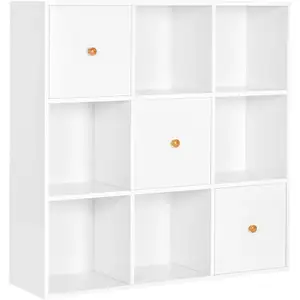 VASAGLE Bibliothèque 9 cubes blanc pas cher