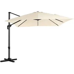 SONGMICS Parasol déporté de jardin 3 x 3 m, Beige pas cher