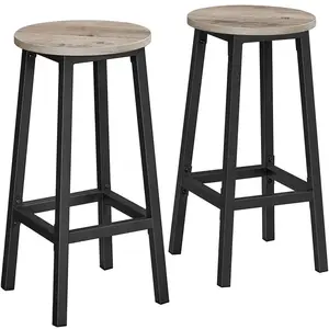 Comparateur de prix : VASAGLE Tabouret haut industriel, Grège et Noir / Lot de 2