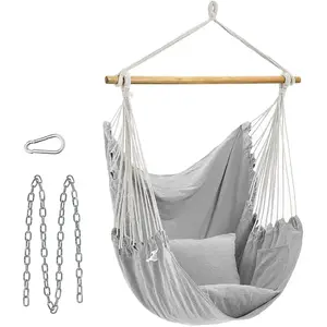 SONGMICS Fauteuil suspendu avec 2 coussins, GrisVendu parsongmics