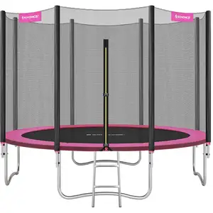 SONGMICS Trampoline extérieur avec échelle et filet de protection, Ros... pas cher