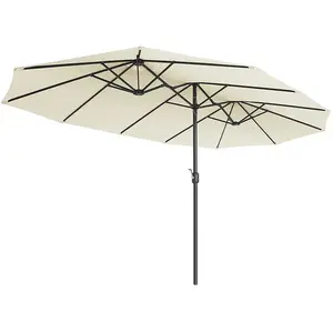 SONGMICS Parasol large pour terrasse (460 x 270 cm), Beige pas cher