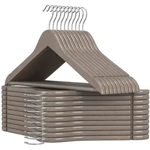 SONGMICS Cintres bois antidérapant crochet pivotant, Grège / 20 pas cher