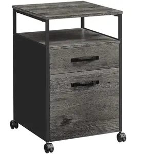 VASAGLE Caisson de bureau avec 2 tiroirs, Gris
