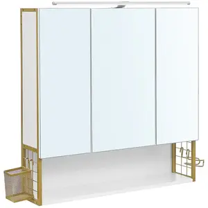 Comparateur de prix : Vasagle Placard miroir   portes, Blanc Dore