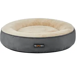 Comparateur de prix : Feandrea Panier Pour Chien Rond, Gris Foncé