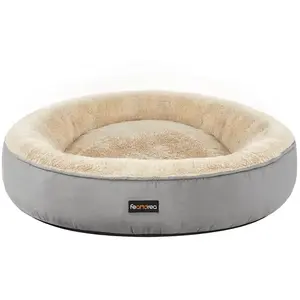 Comparateur de prix : Feandrea Panier pour Chien Rond, Lit Chat Donuts, ø 70 cm, Gris Clair PGW070G01
